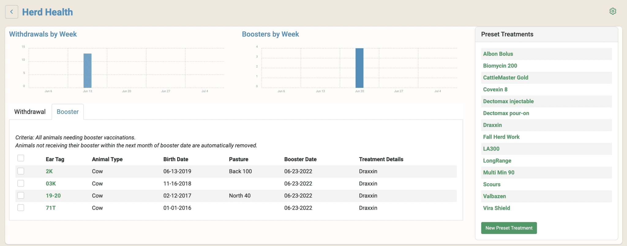 Herd Health Records CattleMax