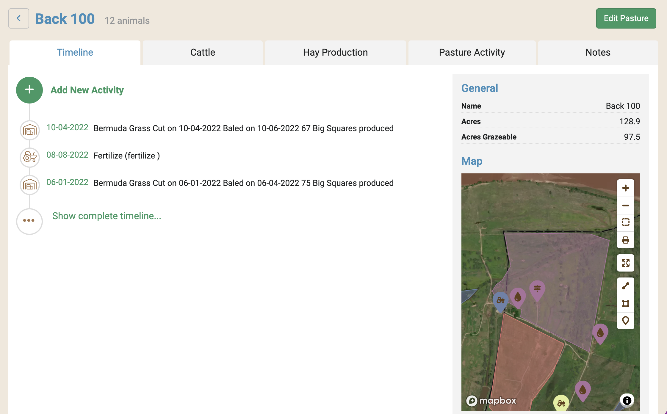 CattleMax Pasture Timeline